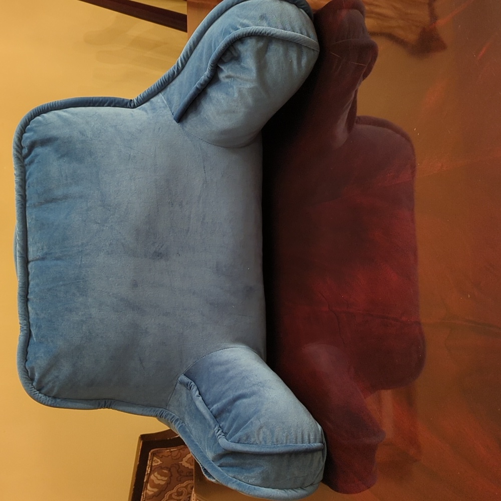 plush teal backrest pillow